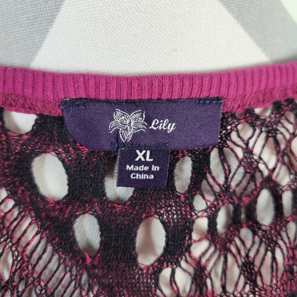 Lily 2 Piece Skirt and Crochet Vest Black Pink Skirt S L/Vest S XL Mixed Media - Picture 10 of 16